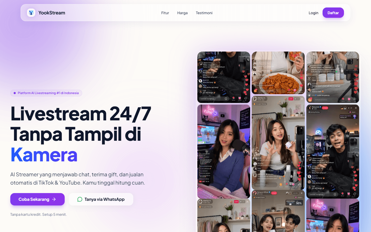 YookStream — Faceless AI livestreaming abstract product preview